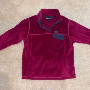 super soft fuchsia patagonia girls fleece medium pullover